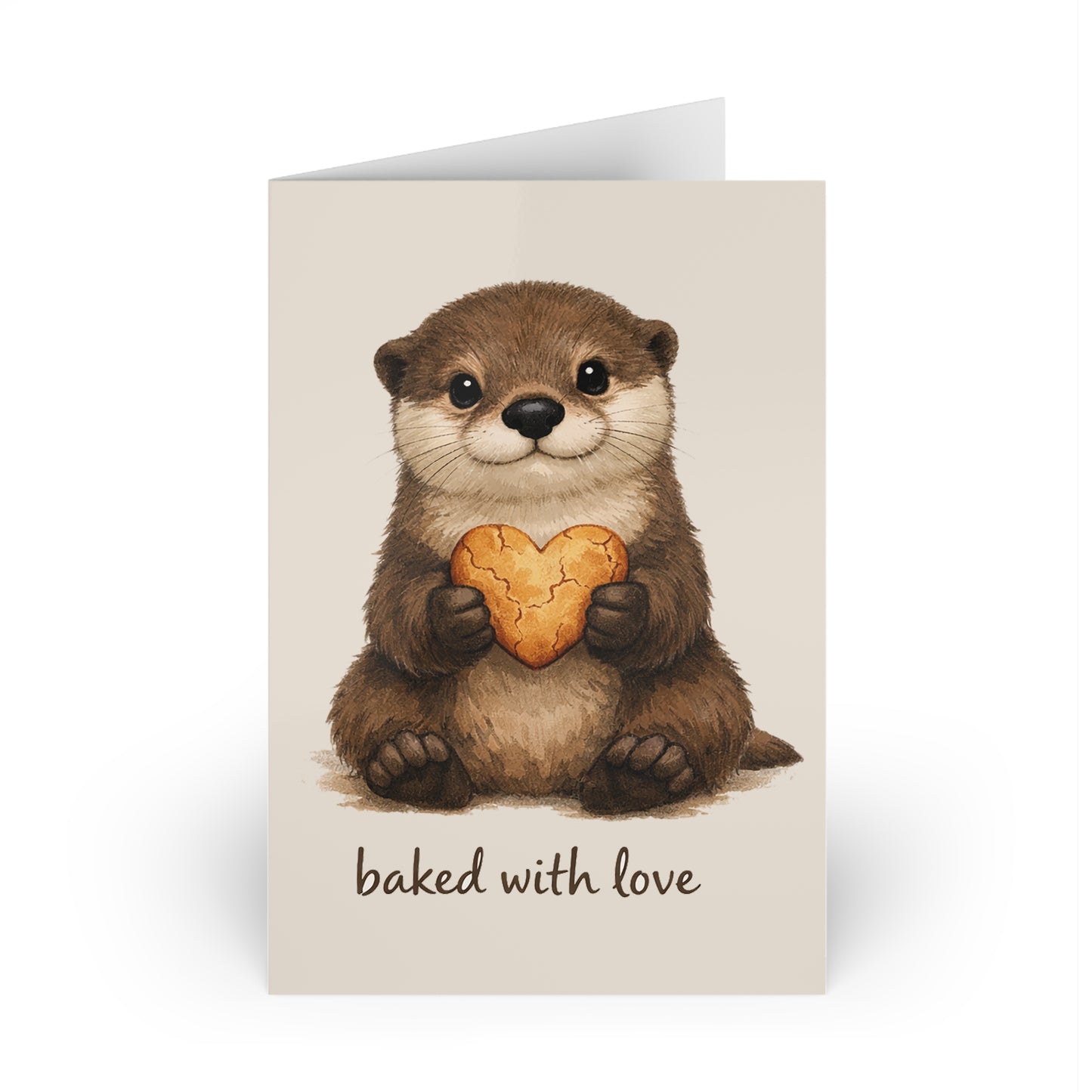 "Baked with Love" Otter Greeting Card