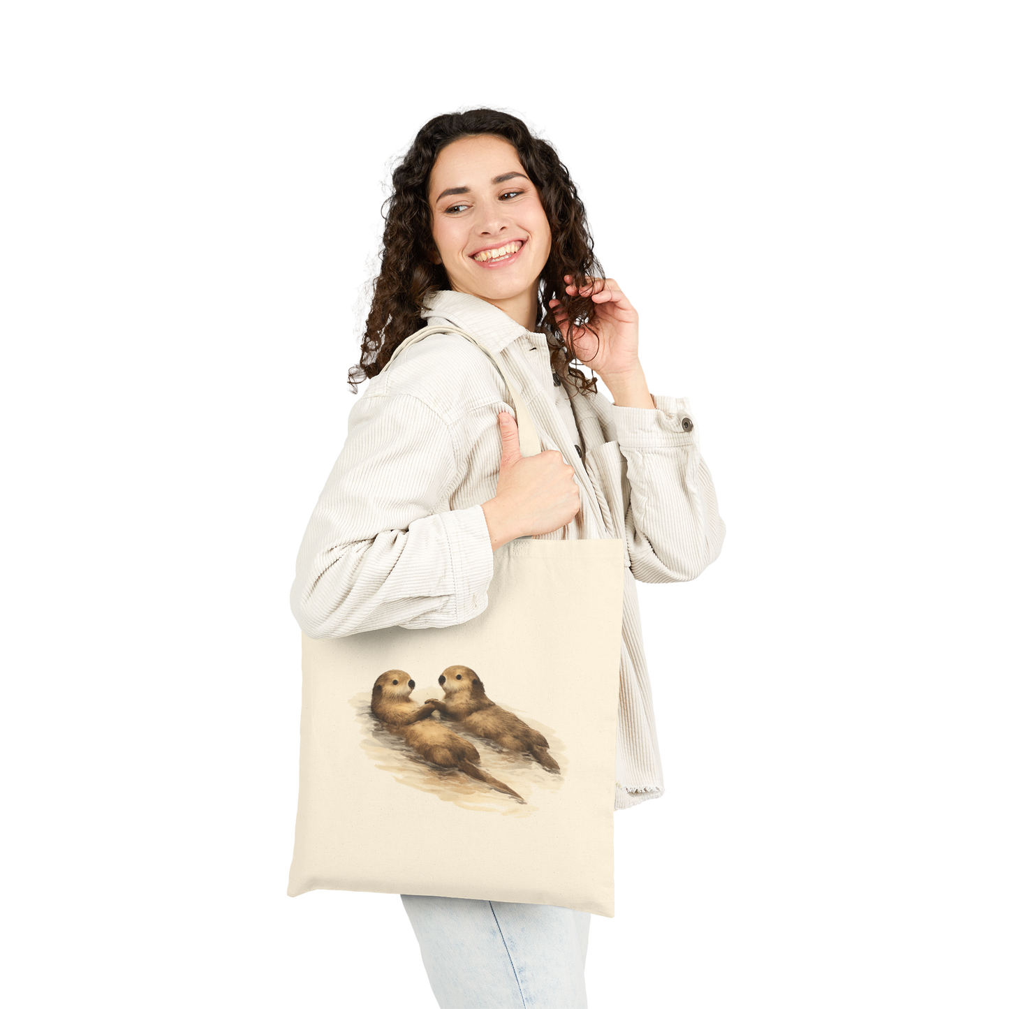 Coastal Otter Pair Canvas Eco-Friendly Tote