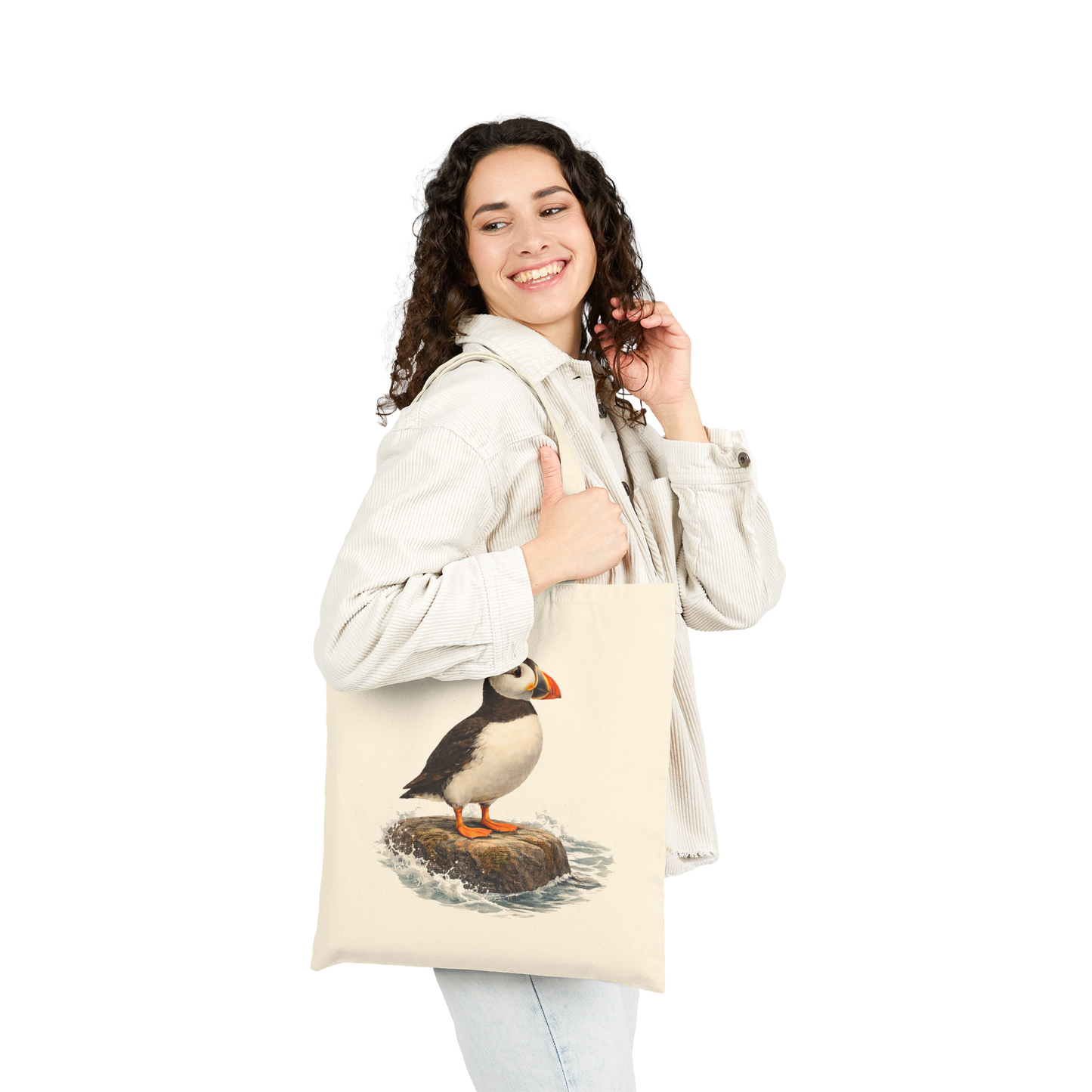 Coastal Puffin Canvas Eco-Friendly Tote