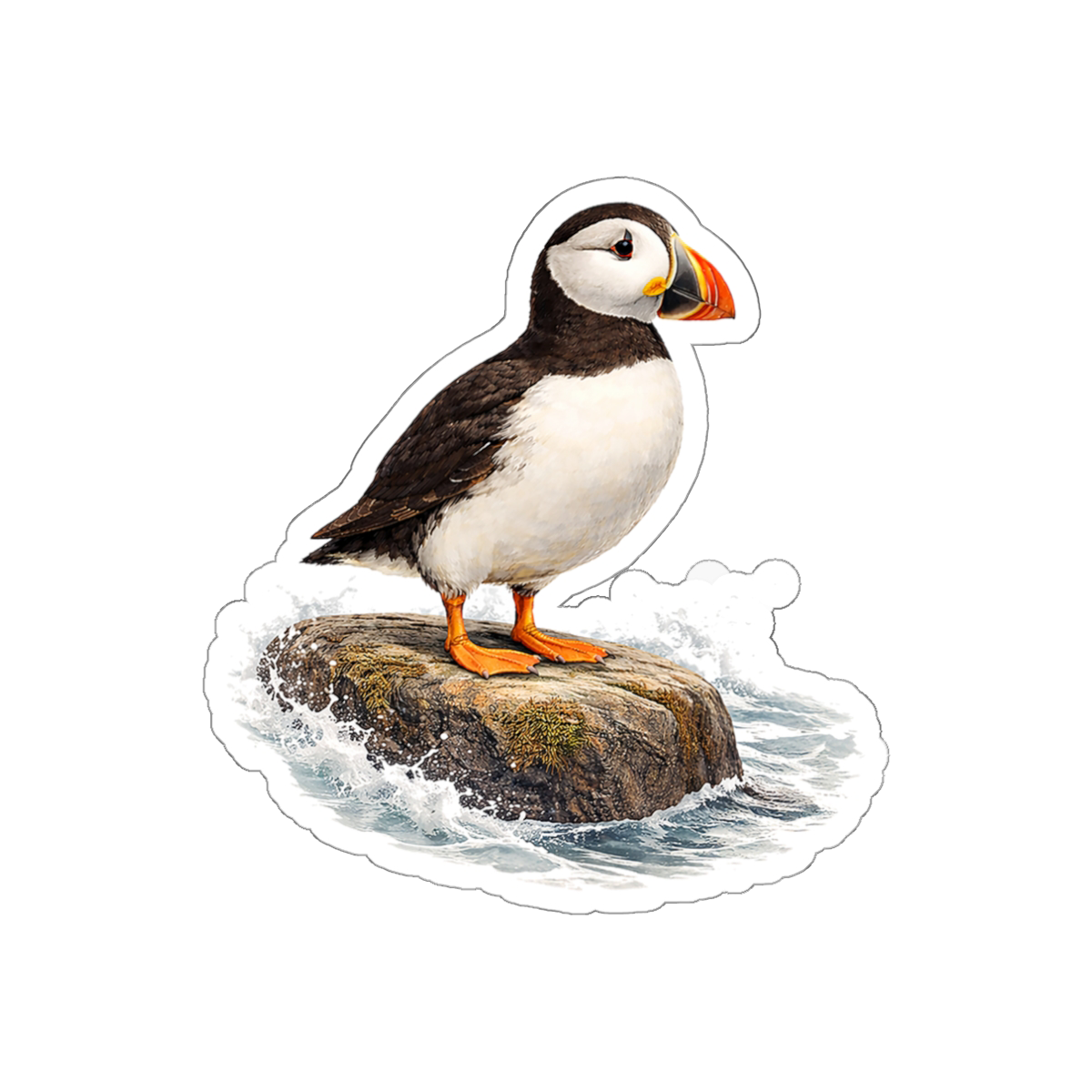 Bram the Puffin, Matte Vinyl Die-Cut Sticker