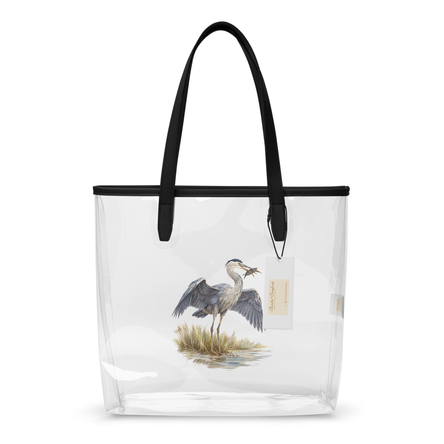 Great Blue Heron Coastal Comforts Clear Tote Bag